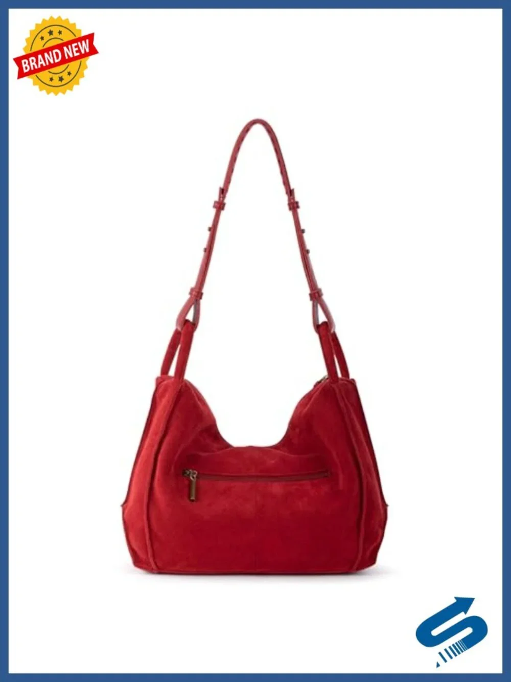 Large Leather Hobo Bag with Zipper Pocket - Everyday Travel Handbag